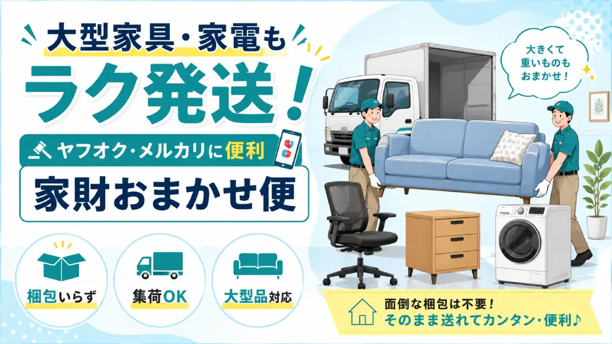 家財おまかせ便ならヤフオクで大型の商品が売れた時の配送にも便利！