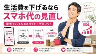 「月8,000円→3,000円台に。楽天モバイルに乗り換えて感じたメリット・デメリット【アラフィフ実体験】」