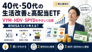 40代・50代からの生活改善に高配当ETFは必要？VYM・HDV・SPYDの違いを解説